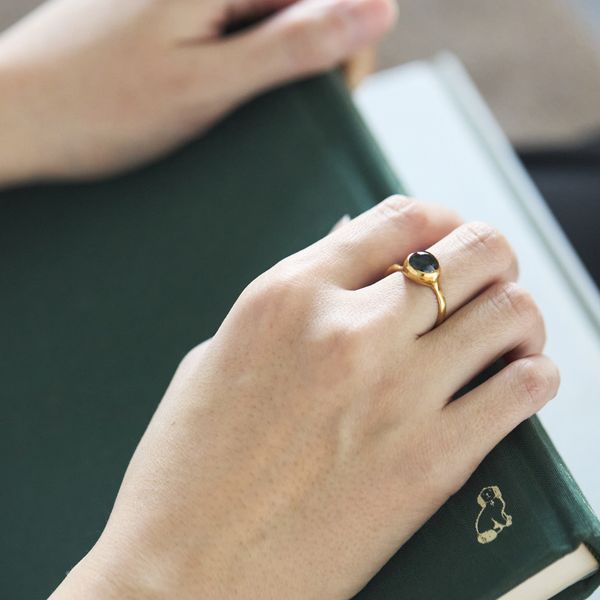 PLAFU/minamo ring with gem　ロンドンブルートパーズ